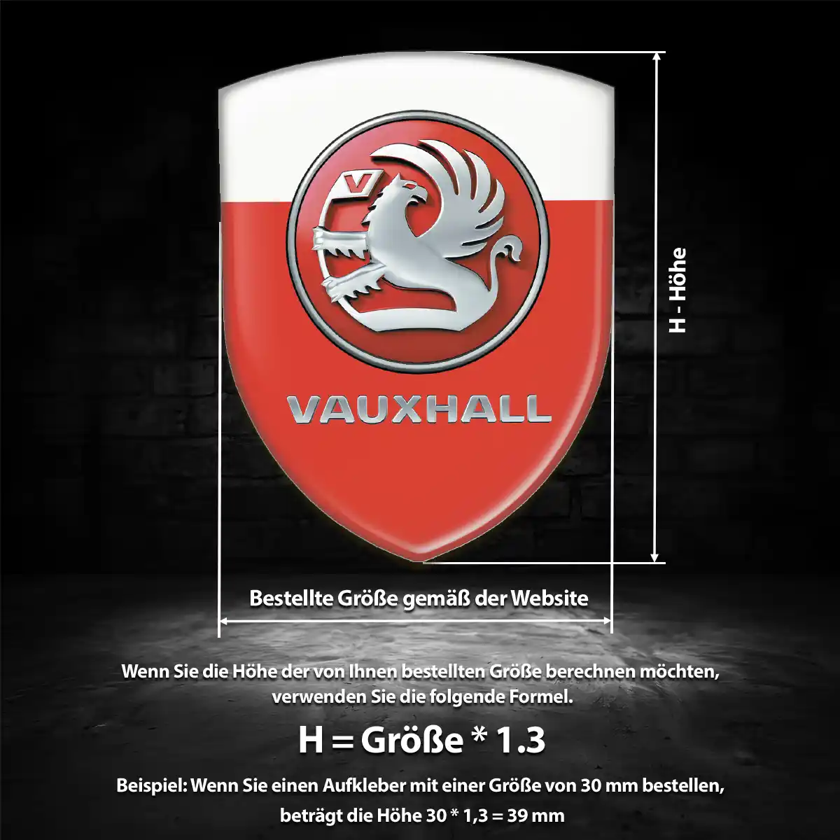 Vauxhall Silikon Aufkleber Embleme Erstklassige Qualität