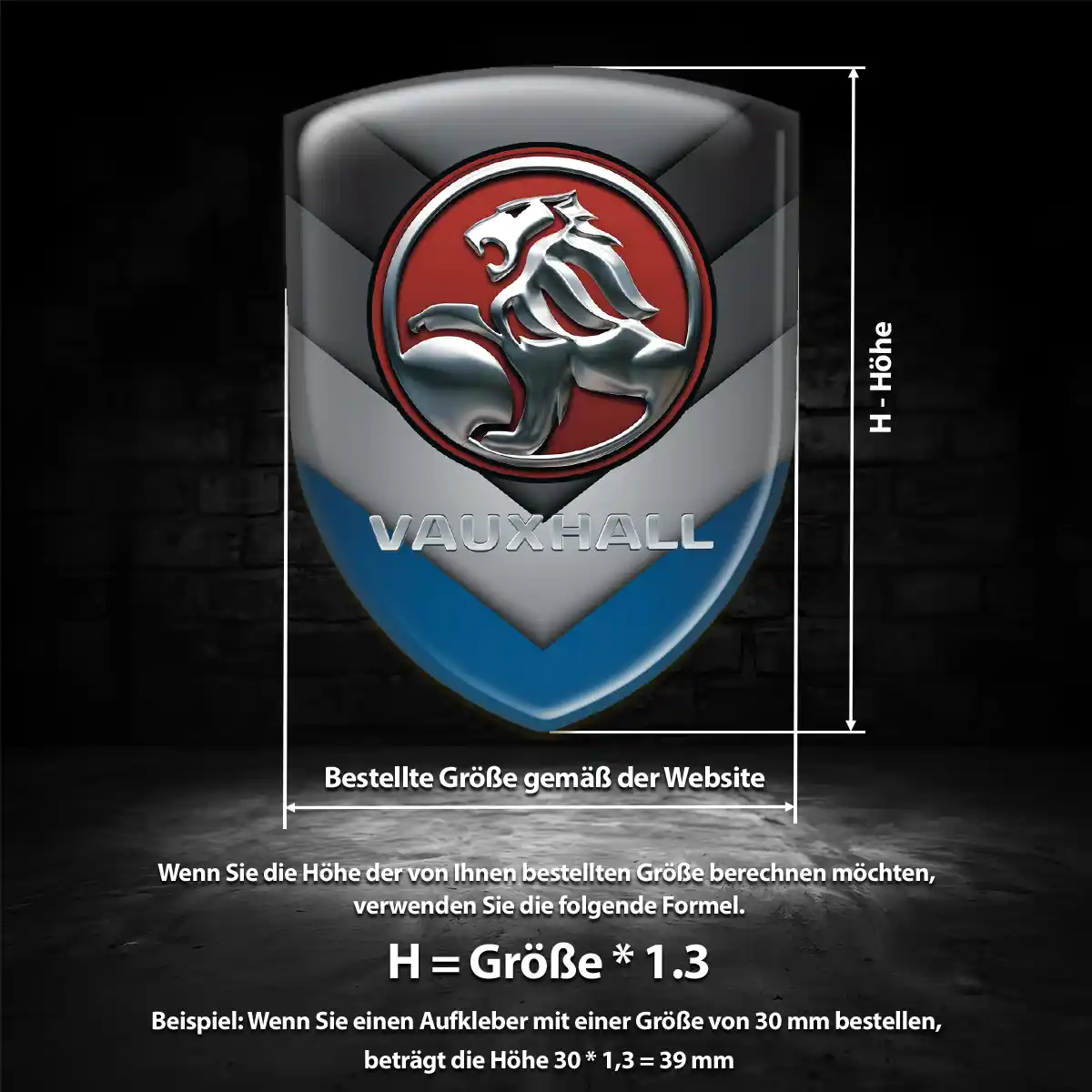 Vauxhall Silikon Aufkleber Wappen Anspruchsvolles Design