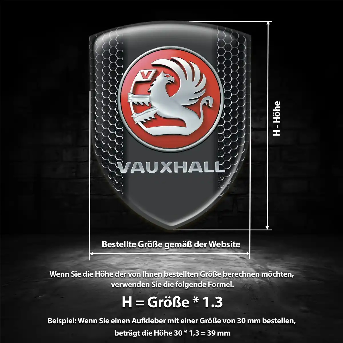 Vauxhall Silikon Aufkleber Wappen Ausdrucksstarkes Design