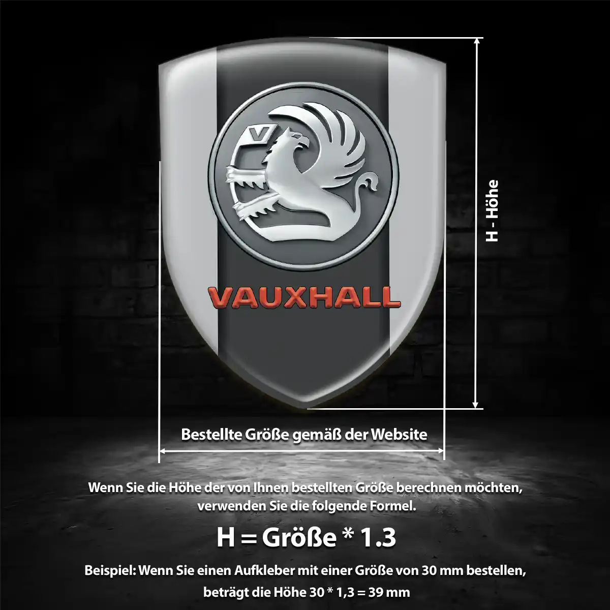 Vauxhall Silikon Aufkleber Wappen Auto Edles Design