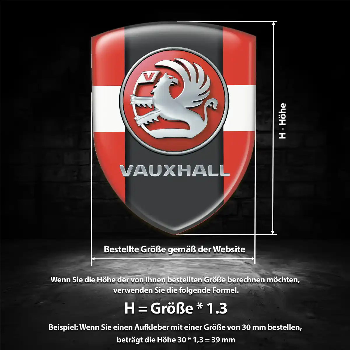 Vauxhall Silikon Aufkleber Wappen Auto Limitierte Auflage