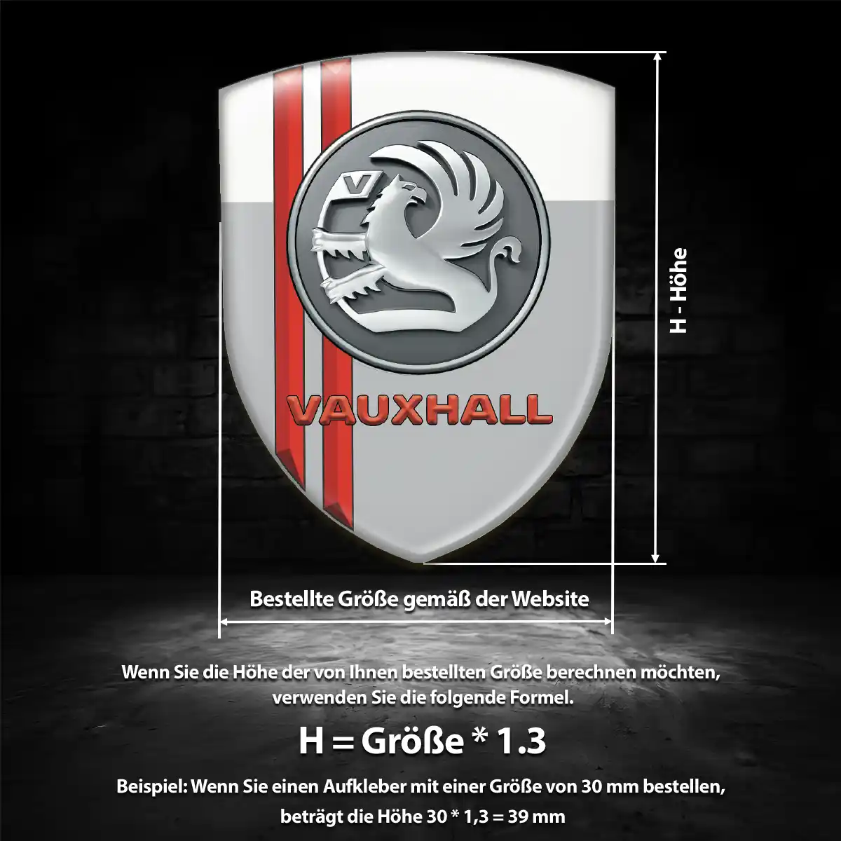 Vauxhall Silikon Aufkleber Wappen Auto Markenedition