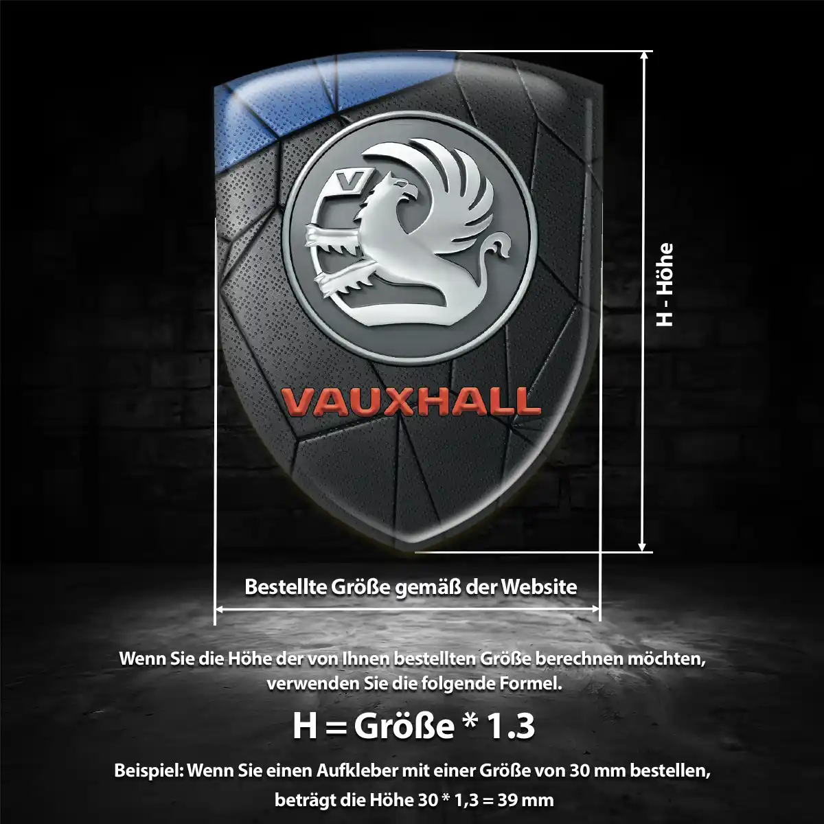 Vauxhall Silikon Aufkleber Wappen Auto Premium-Edition