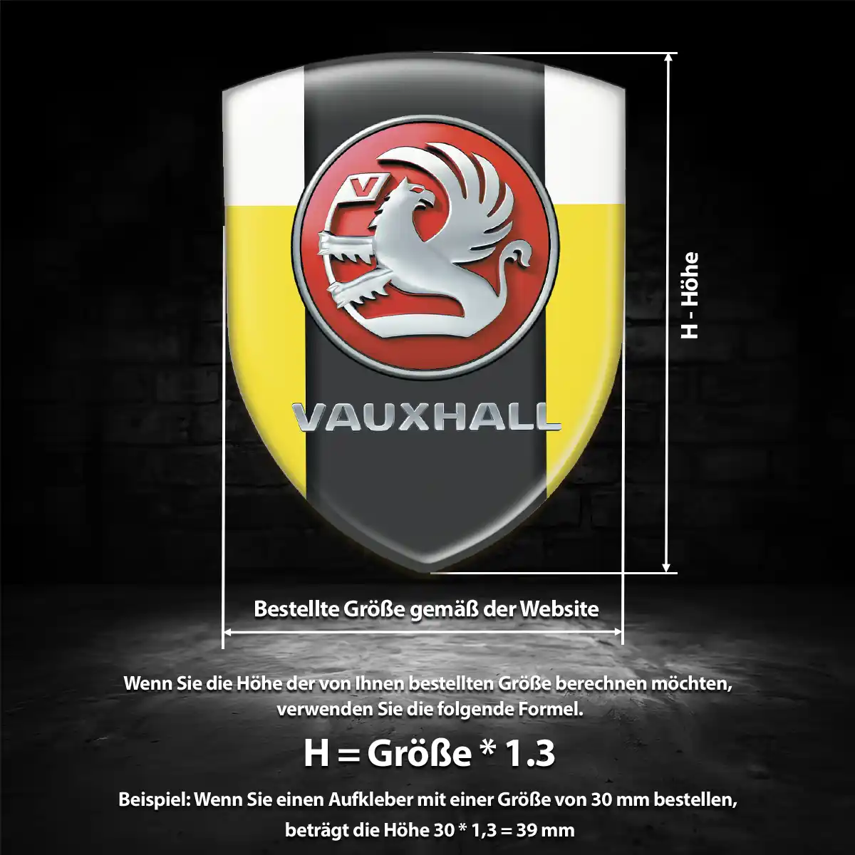 Vauxhall Silikon Aufkleber Wappen Elegantes Design