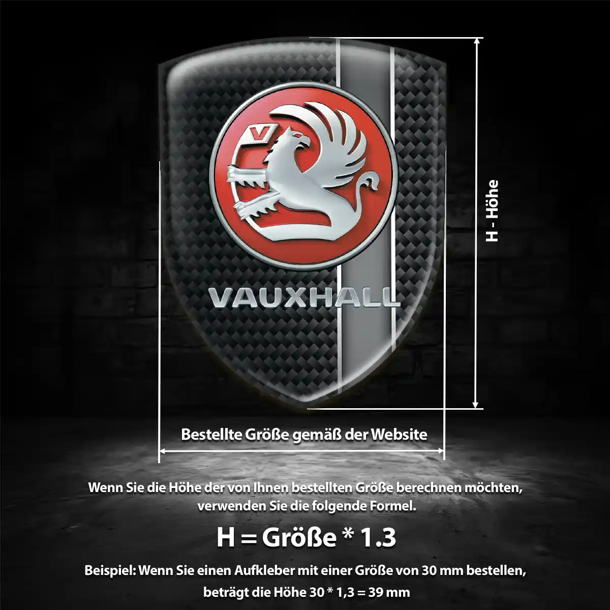 Vauxhall Silikon Aufkleber Wappen Hohe Qualität