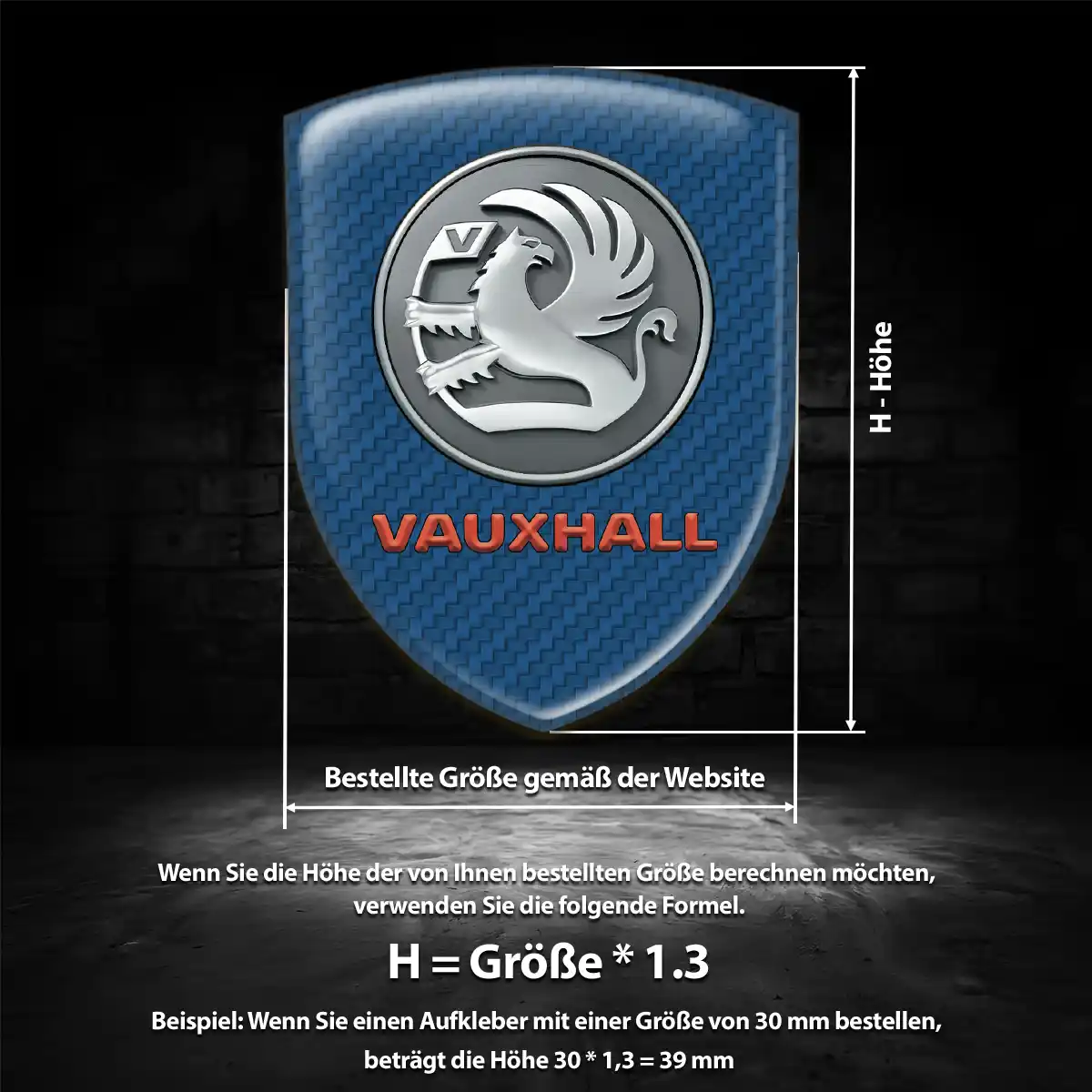 Vauxhall Silikon Aufkleber Wappen Premium-Edition