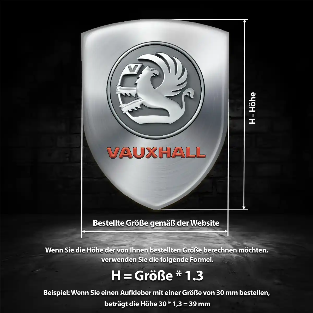 Vauxhall Silikon Aufkleber Wappen Premiumqualität