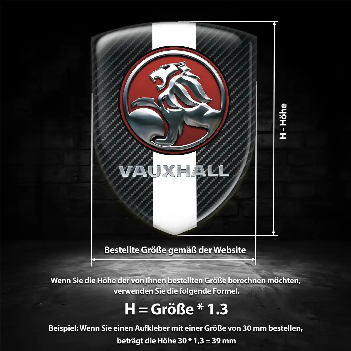 Vauxhall Silikon Aufkleber Wappen Stilvolles Design