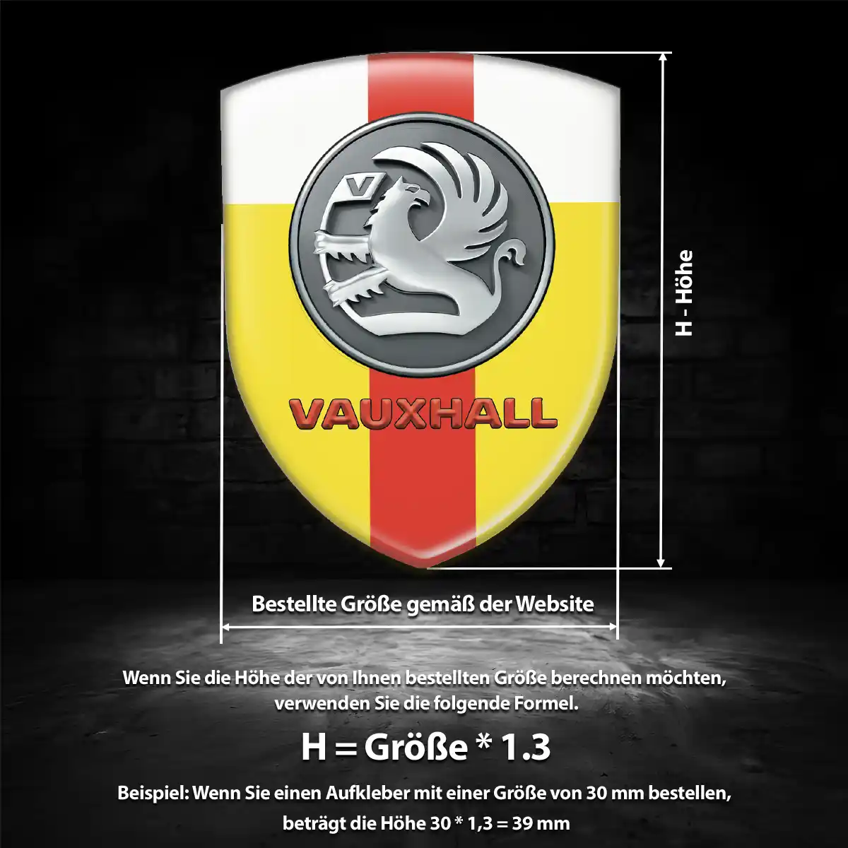 Vauxhall Wappen Aufkleber Emblem Anspruchsvolles Design