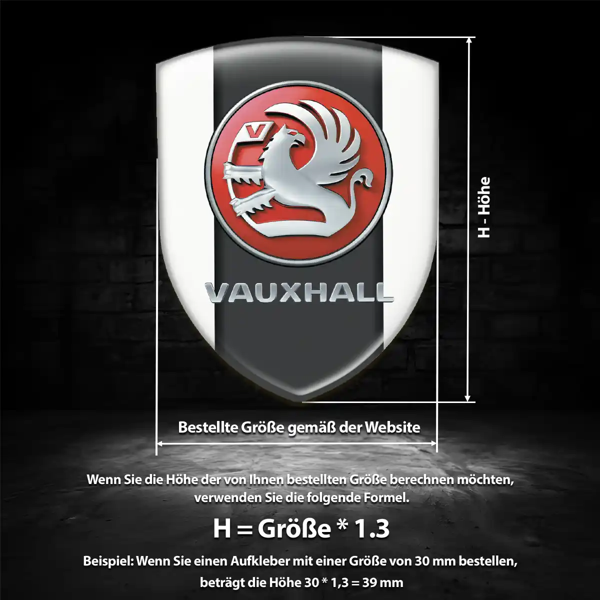 Vauxhall Wappen Aufkleber Emblem Auto Premium-Edition