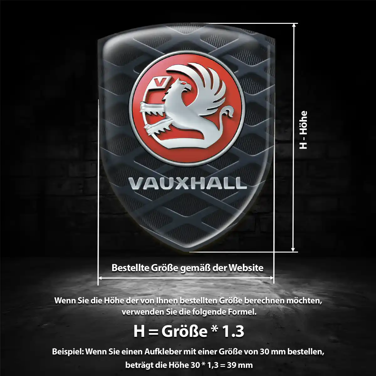 Vauxhall Wappen Aufkleber Emblem Hochwertiges Harz