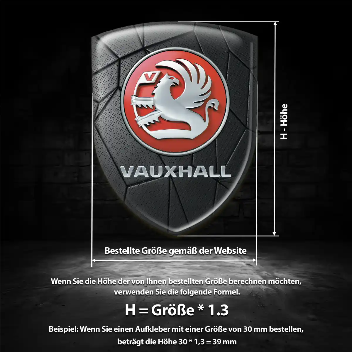 Vauxhall Wappen Aufkleber Emblem Premium-Edition