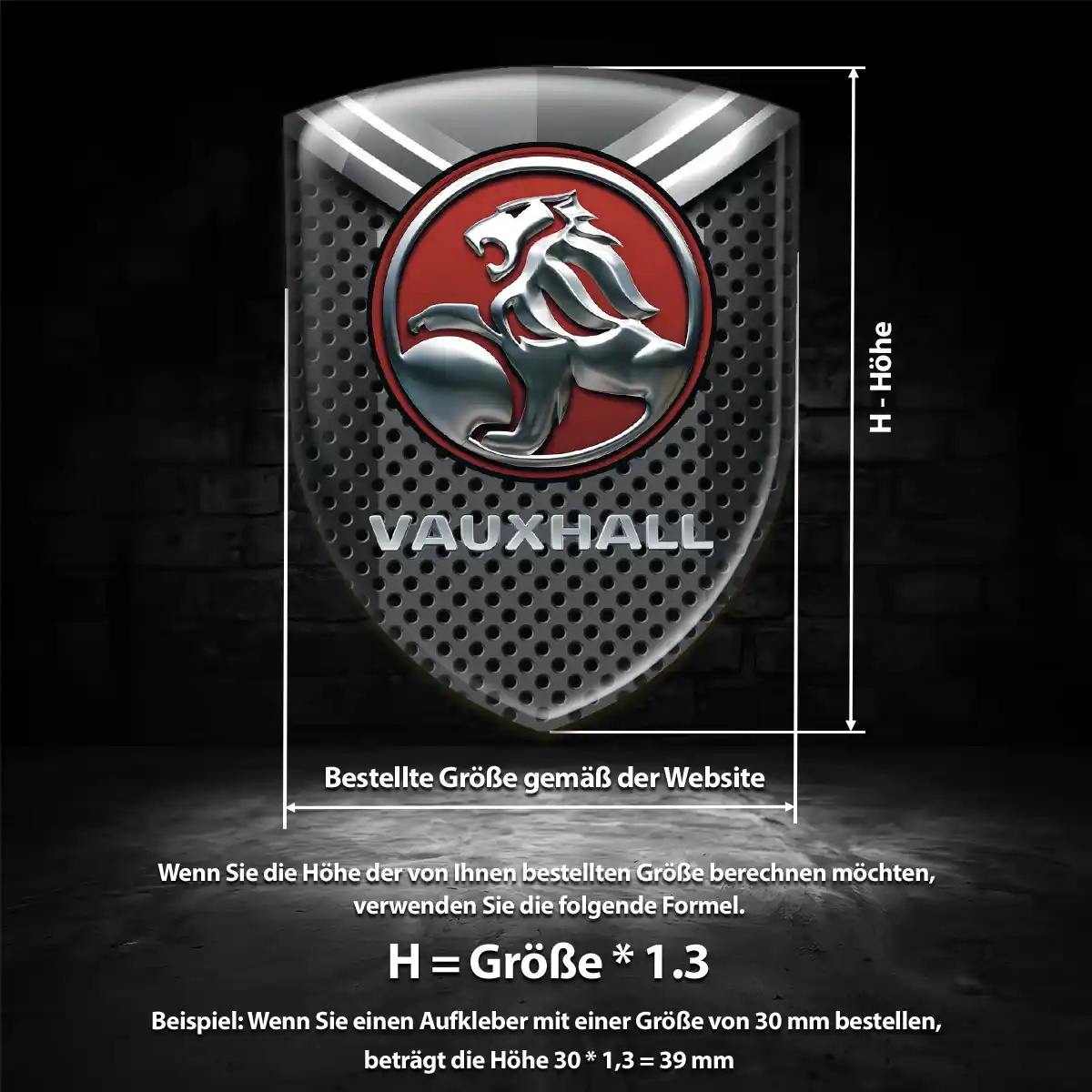 Vauxhall Wappen Aufkleber Emblem Premiumqualität
