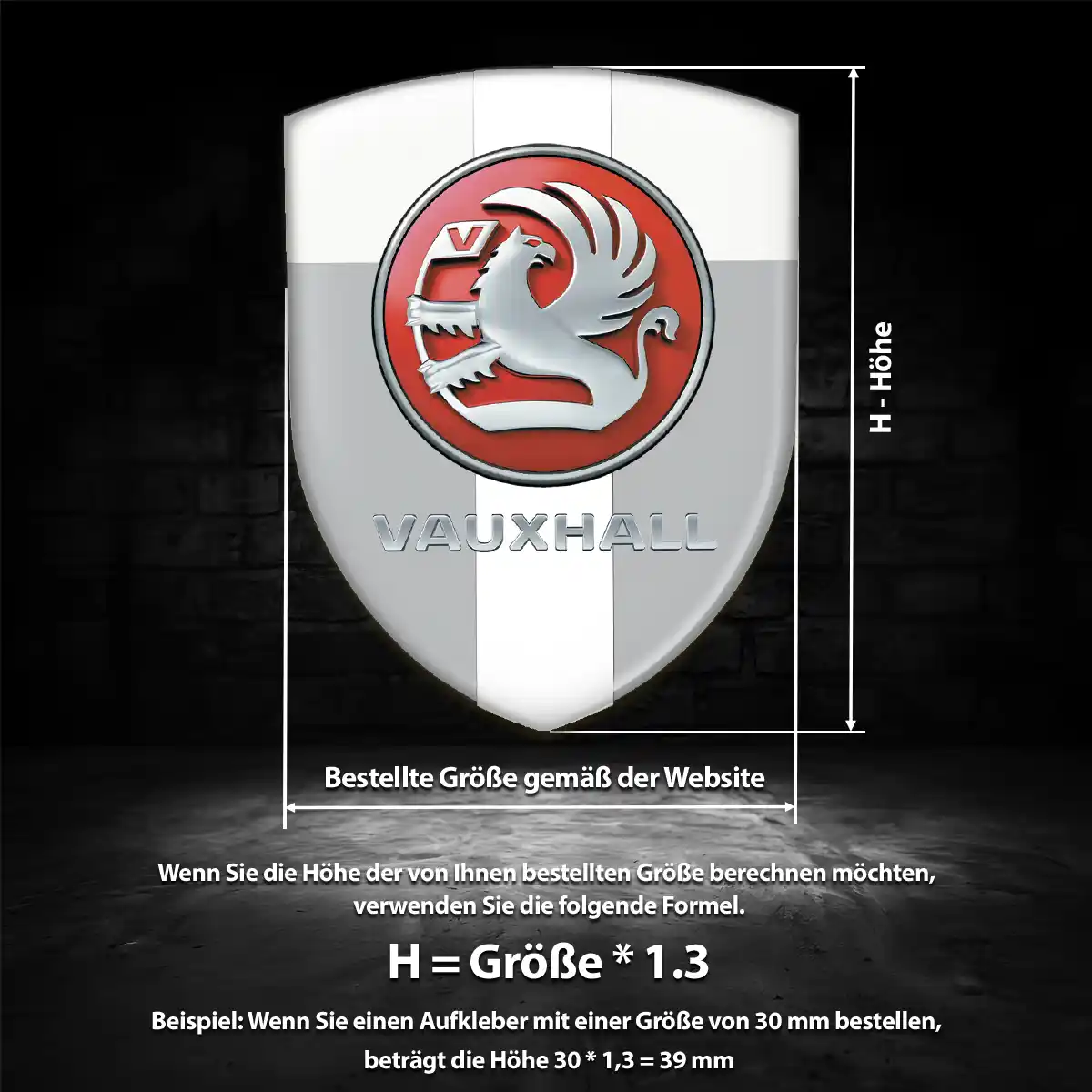 Vauxhall Wappen Aufkleber Emblem Tuningfahrzeug