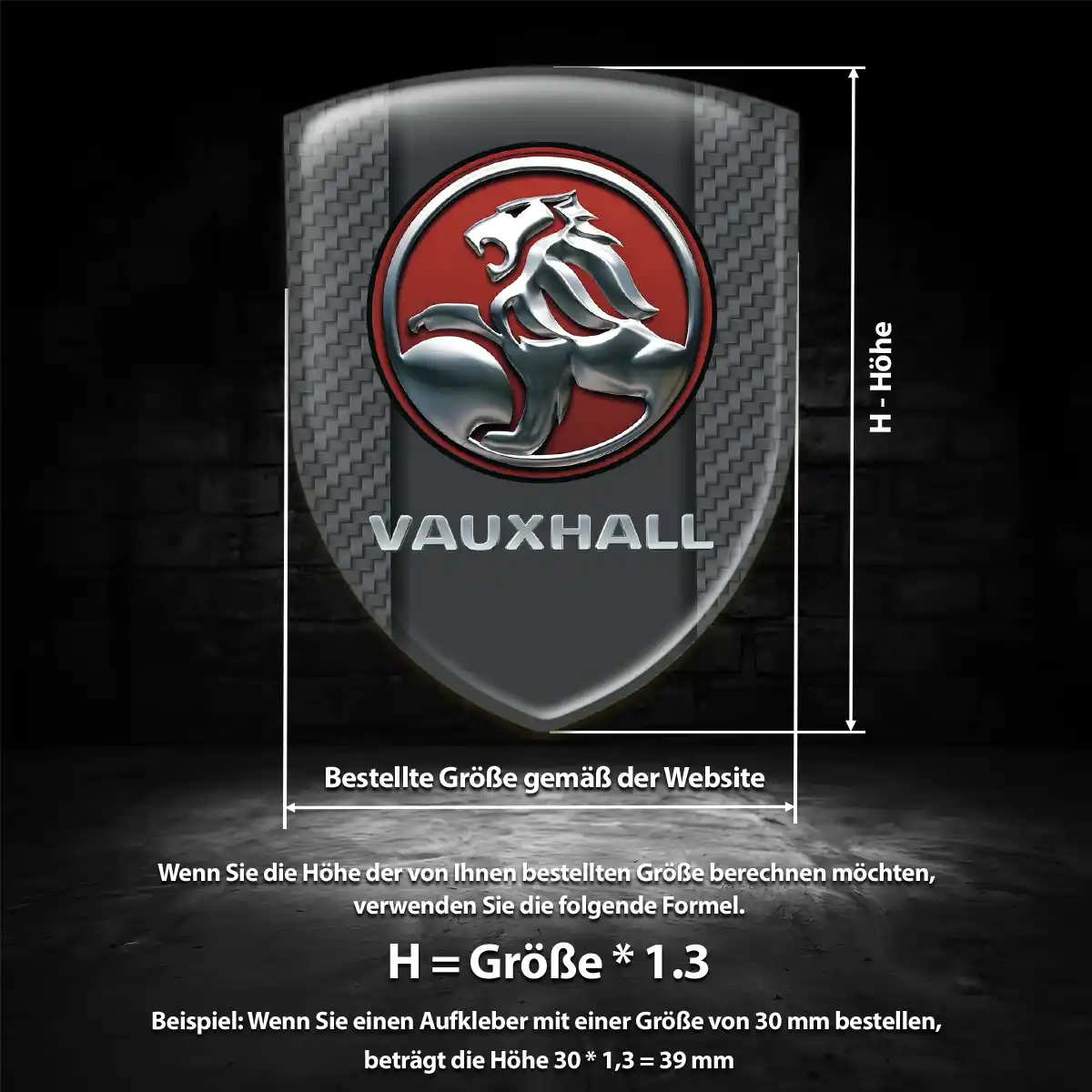 Vauxhall Wappen Emblem Aufkleber Auto Hochwertiges Harz