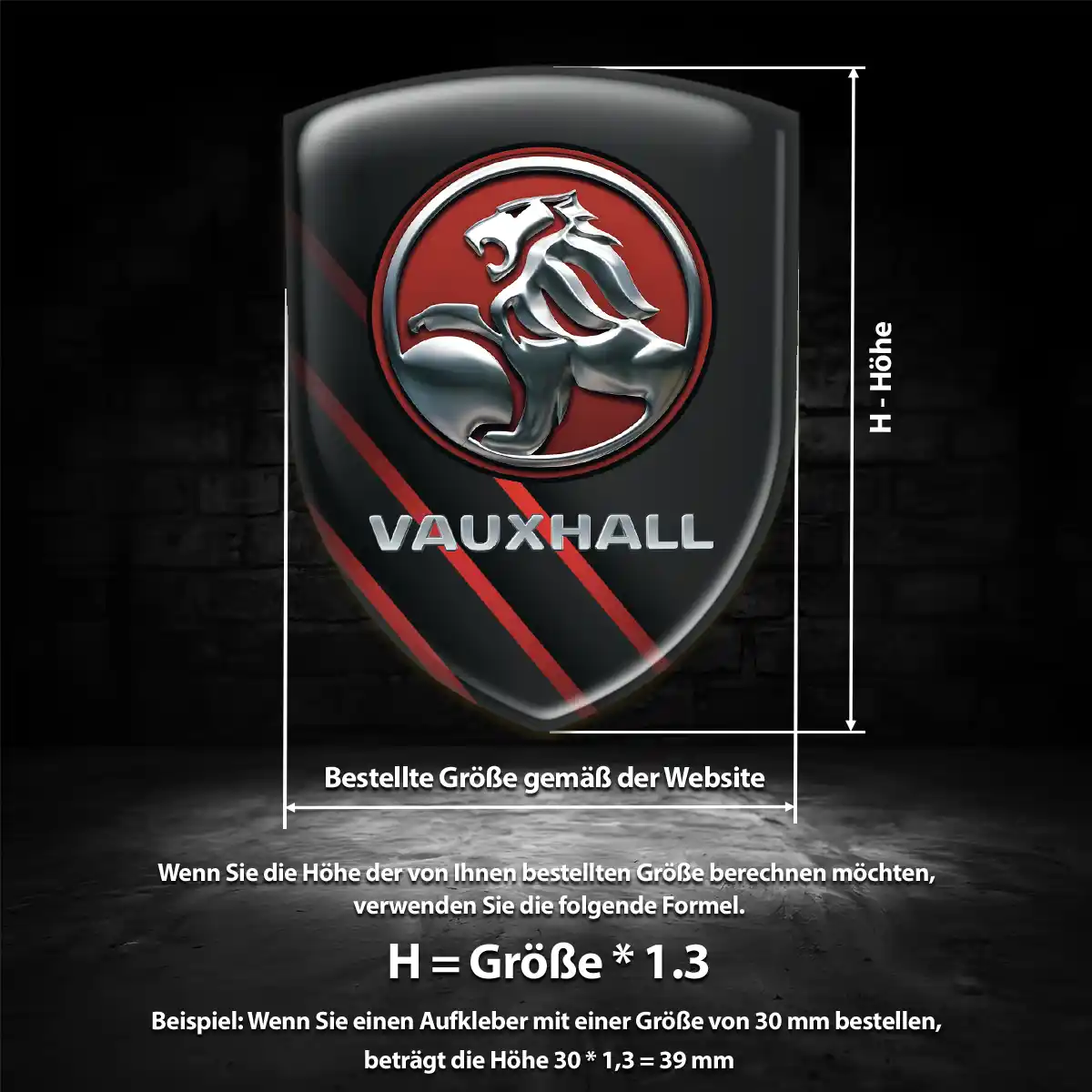 Vauxhall Wappen Emblem Aufkleber Auto Luxus-Edition