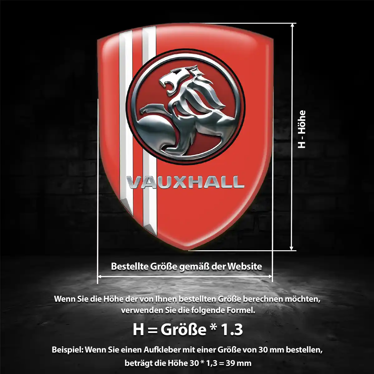 Vauxhall Wappen Emblem Aufkleber Hochwertiges Harz