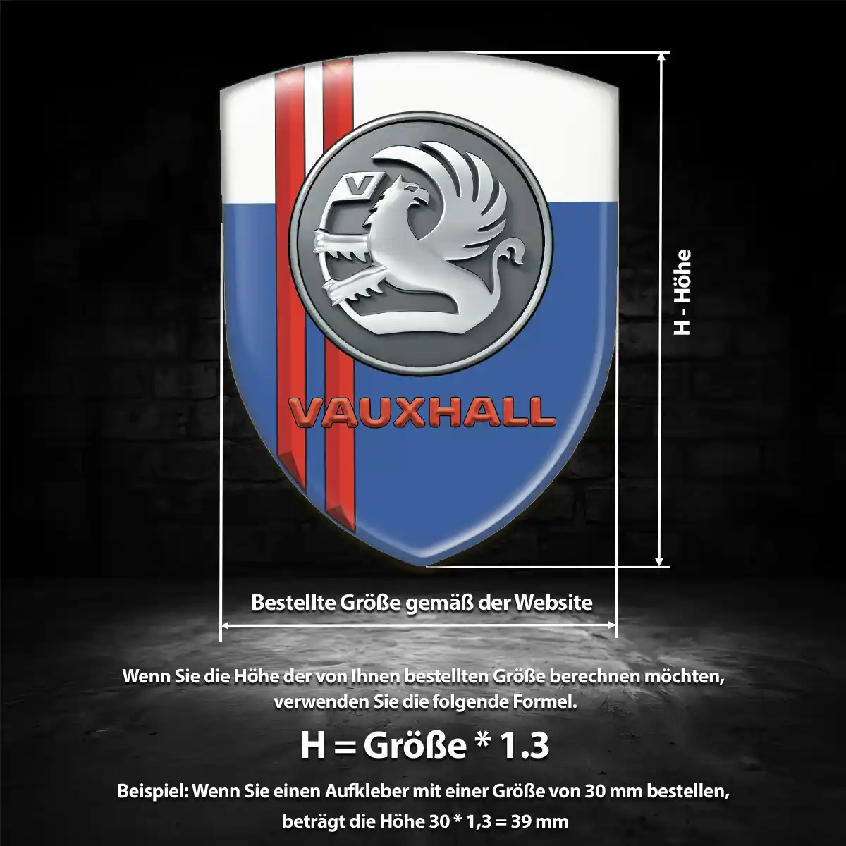Vauxhall Wappen Emblem Aufkleber Premium-Edition