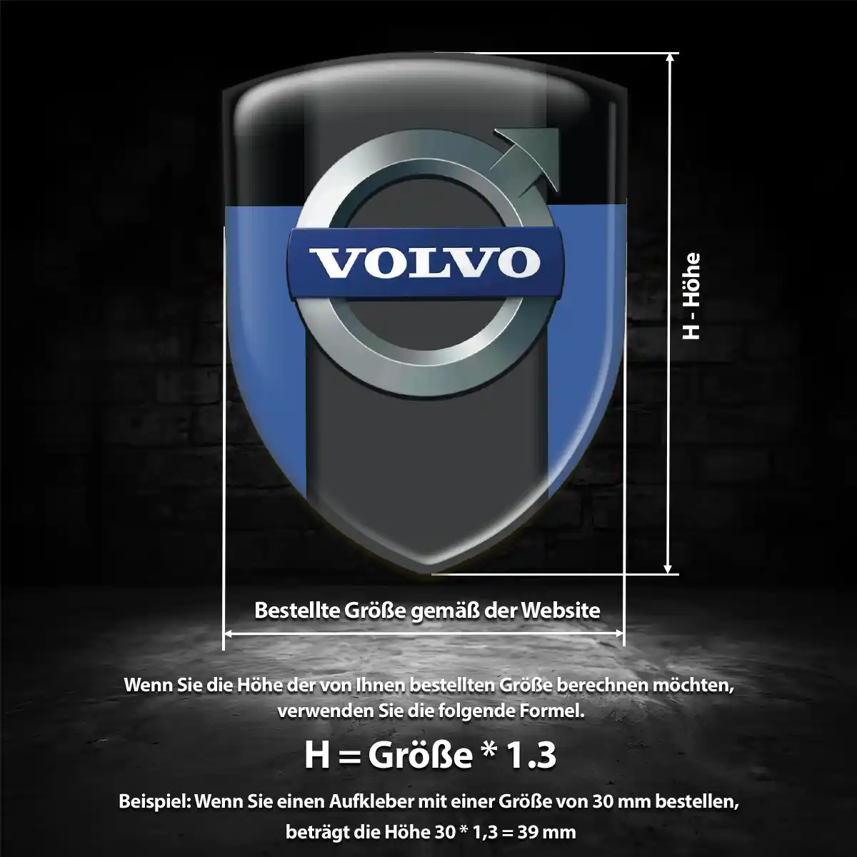 Volvo 3D Gel Aufkleber Anspruchsvolles Design