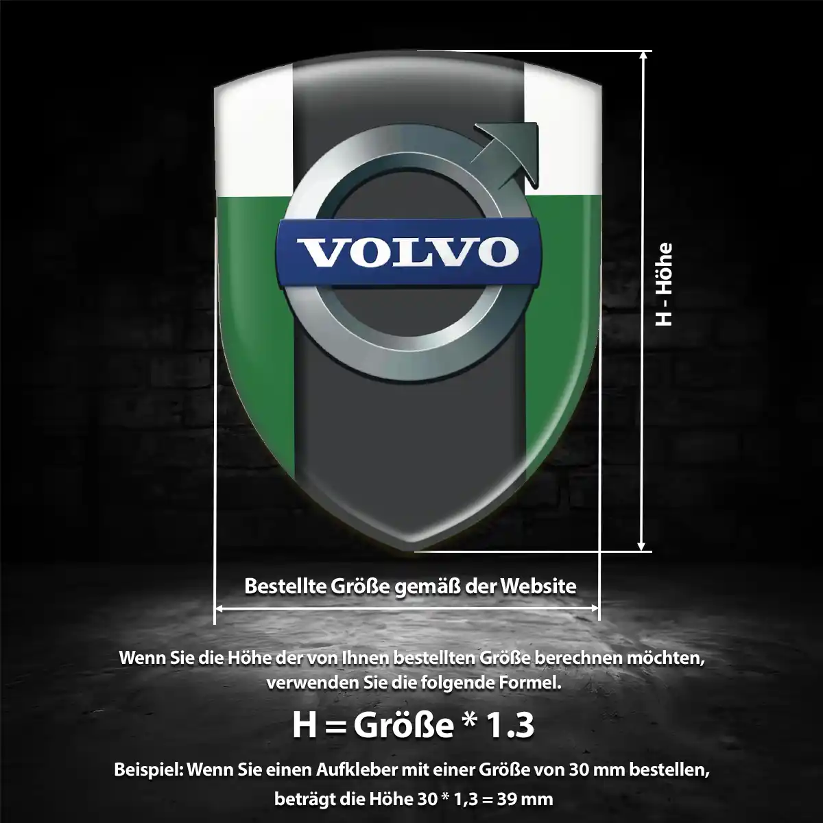 Volvo 3D Gel Aufkleber Ausdrucksstarkes Design