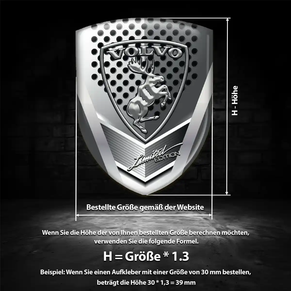 Volvo 3D Gel Aufkleber Auto Ausdrucksstarkes Design