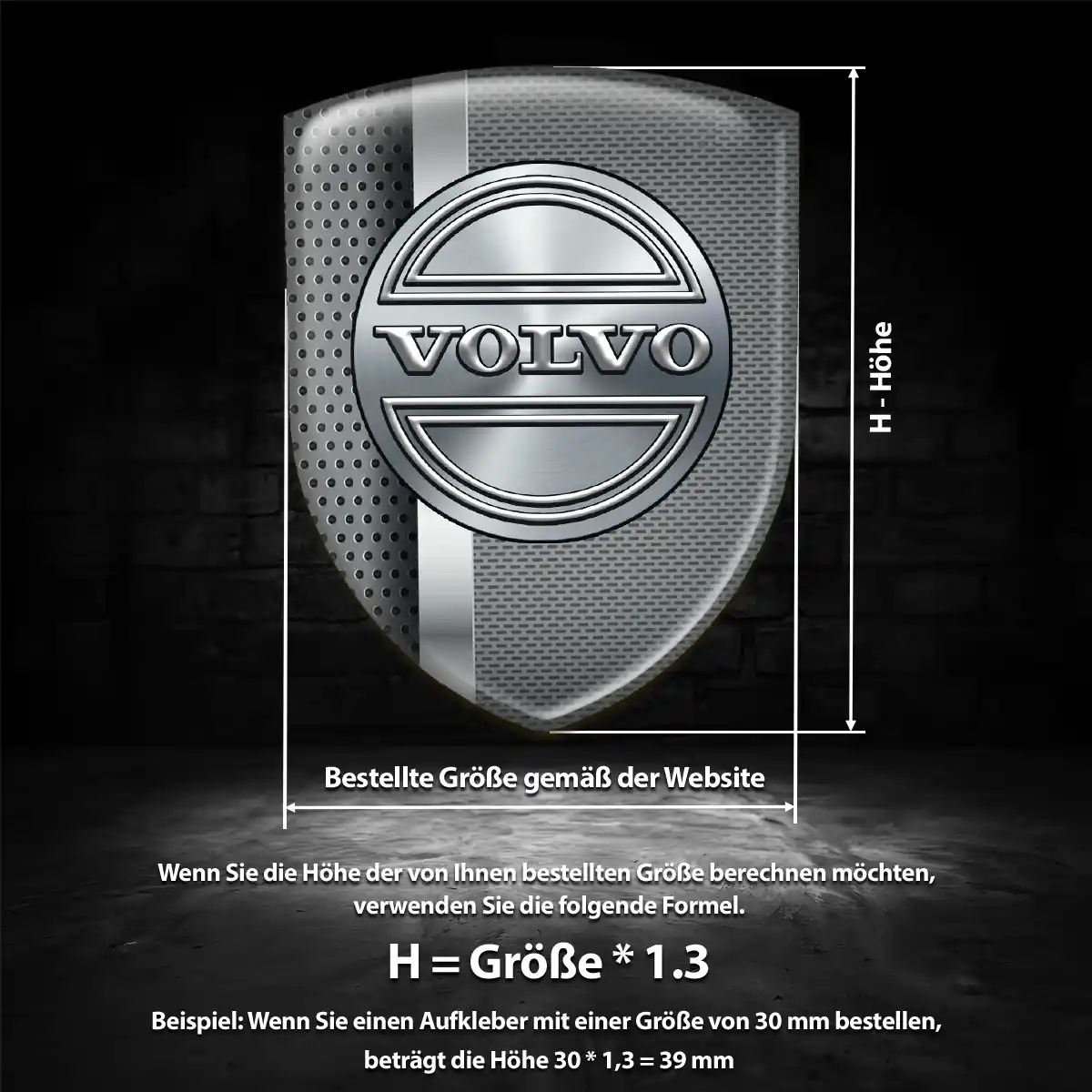 Volvo 3D Gel Aufkleber Auto Edles Design