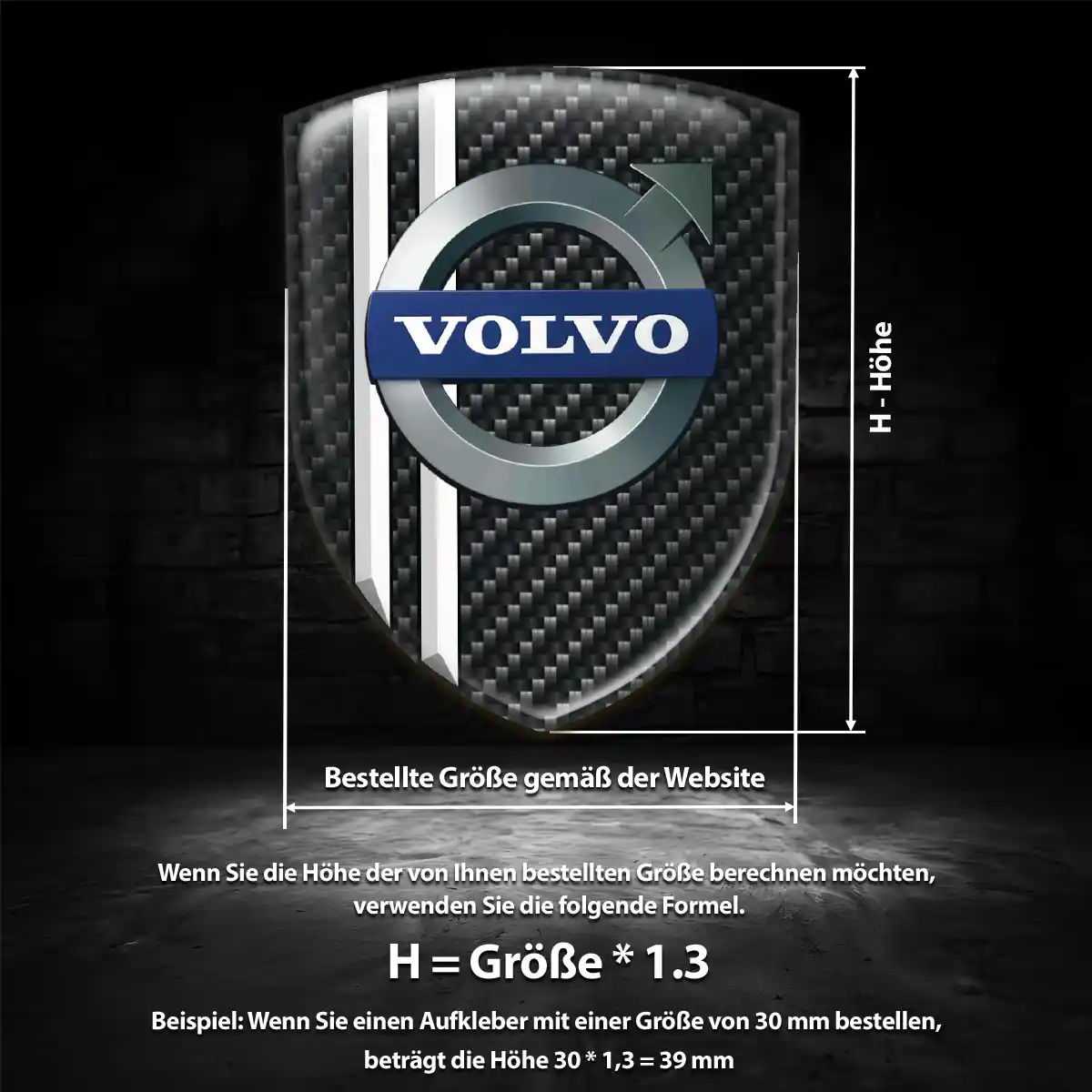 Volvo 3D Gel Aufkleber Auto Elegantes Design