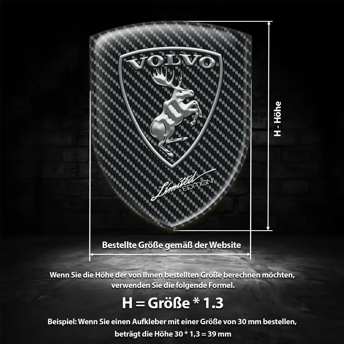 Volvo 3D Gel Aufkleber Auto Exterieurdesign