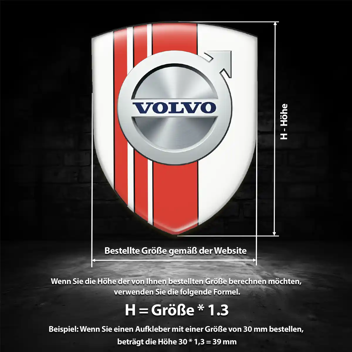 Volvo 3D Gel Aufkleber Auto Hochwertiges Harz