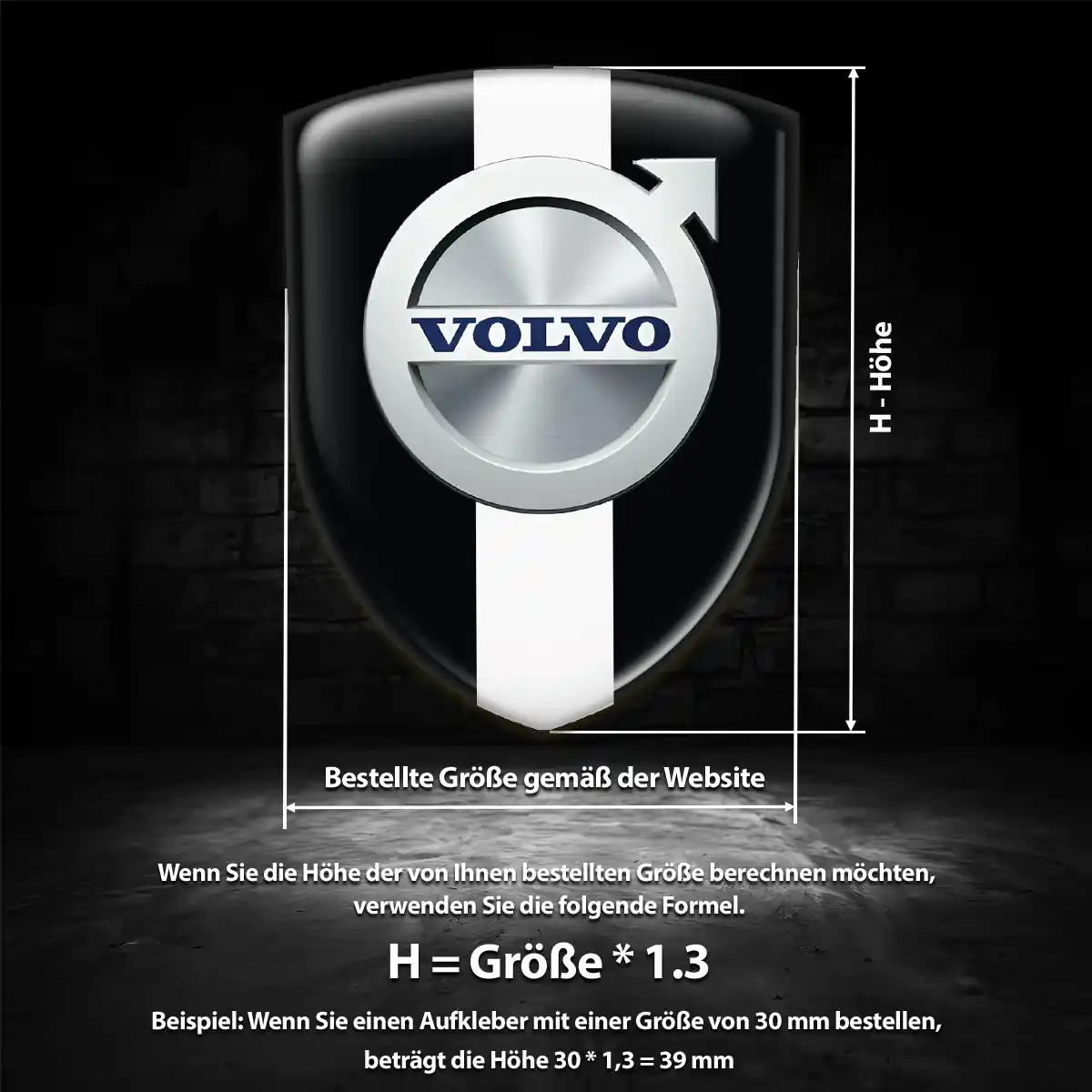 Volvo 3D Gel Aufkleber Auto Interieurdesign