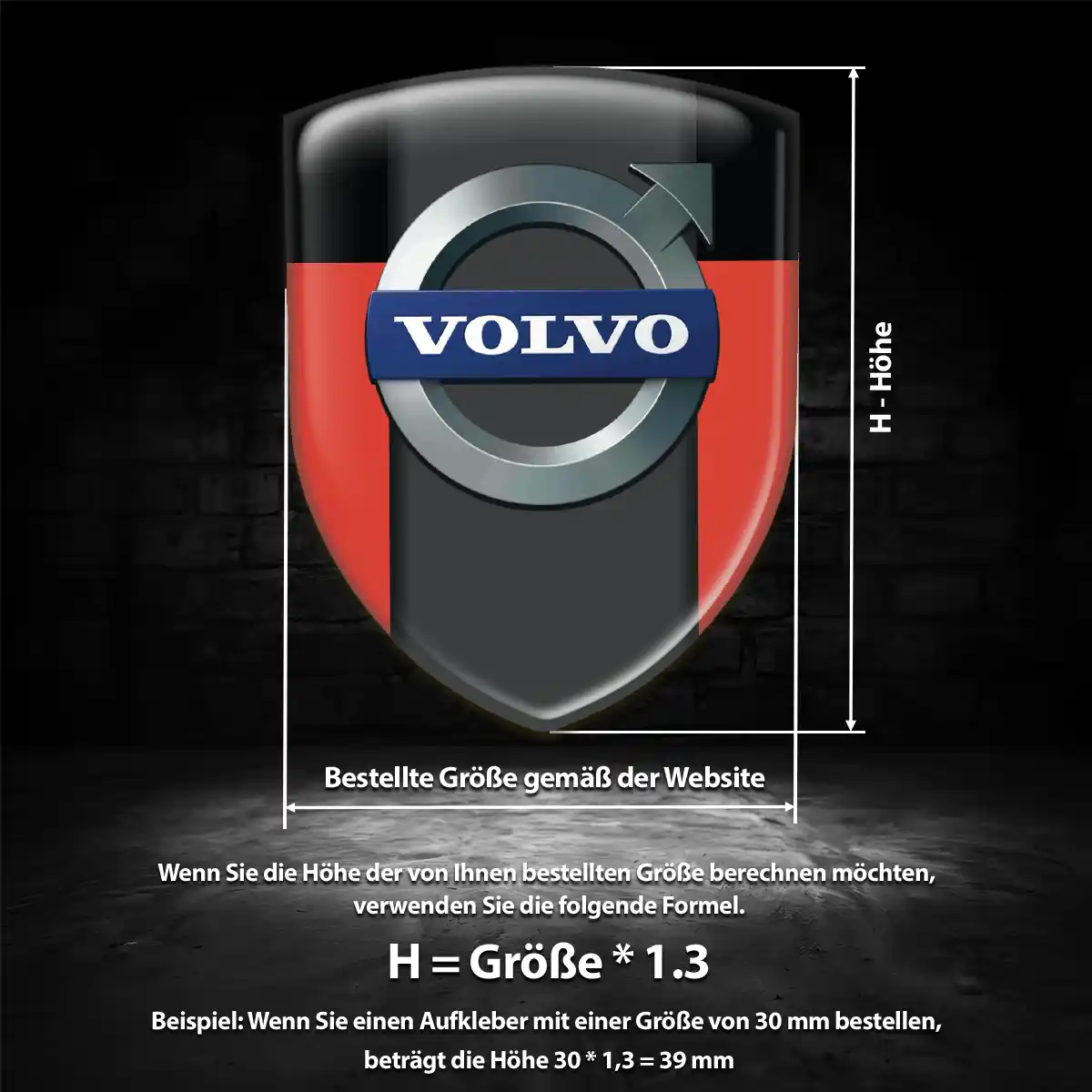 Volvo 3D Gel Aufkleber Auto Modernes Design