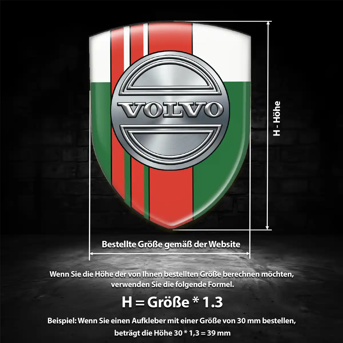 Volvo 3D Gel Aufkleber Elegantes Design