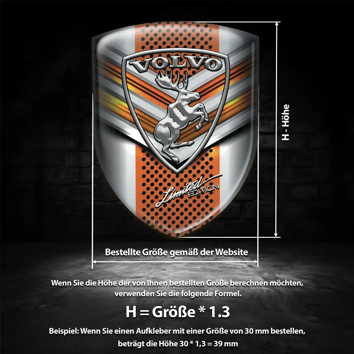 Volvo 3D Gel Aufkleber Emblem Anspruchsvolles Design