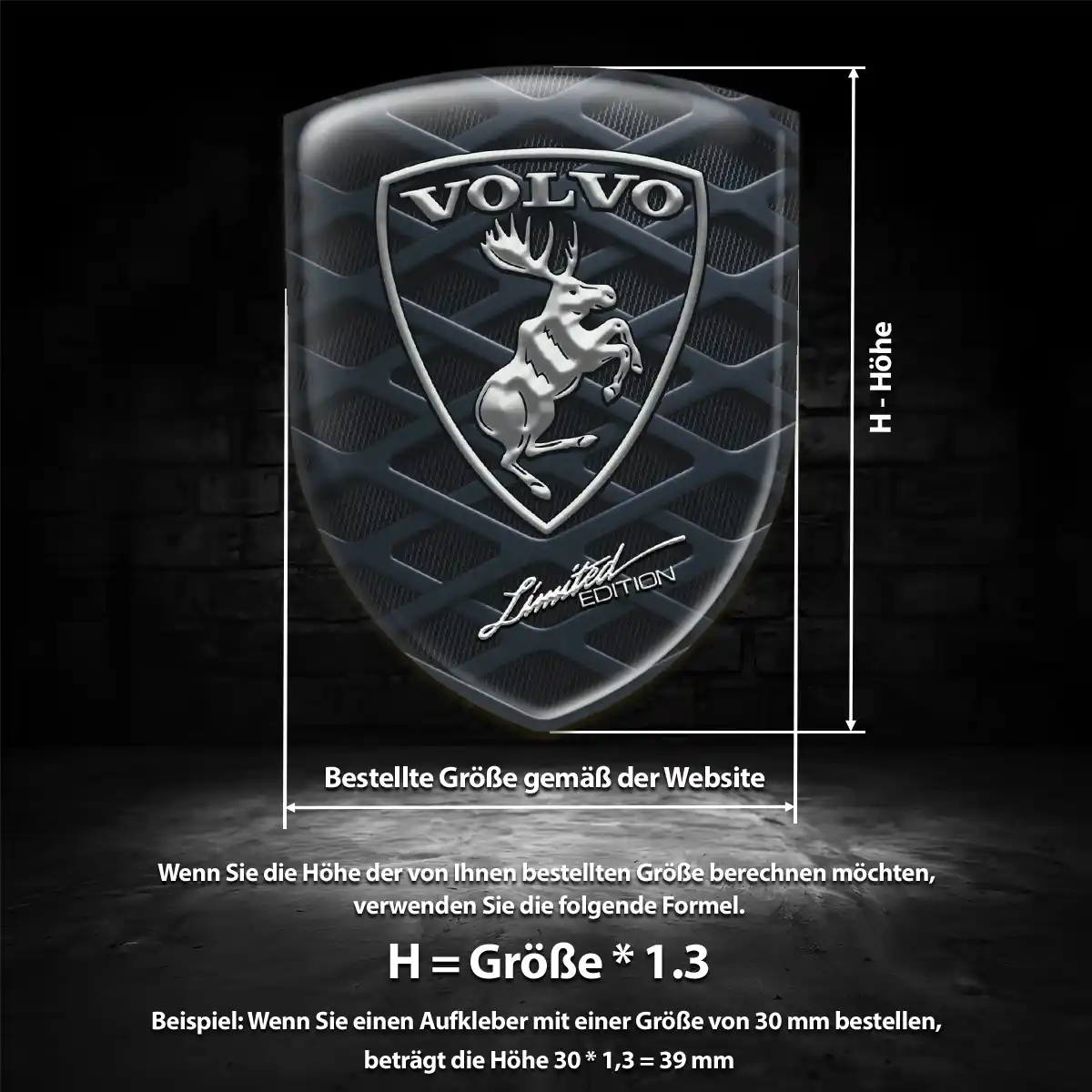 Volvo 3D Gel Aufkleber Emblem Ausdrucksstarkes Design