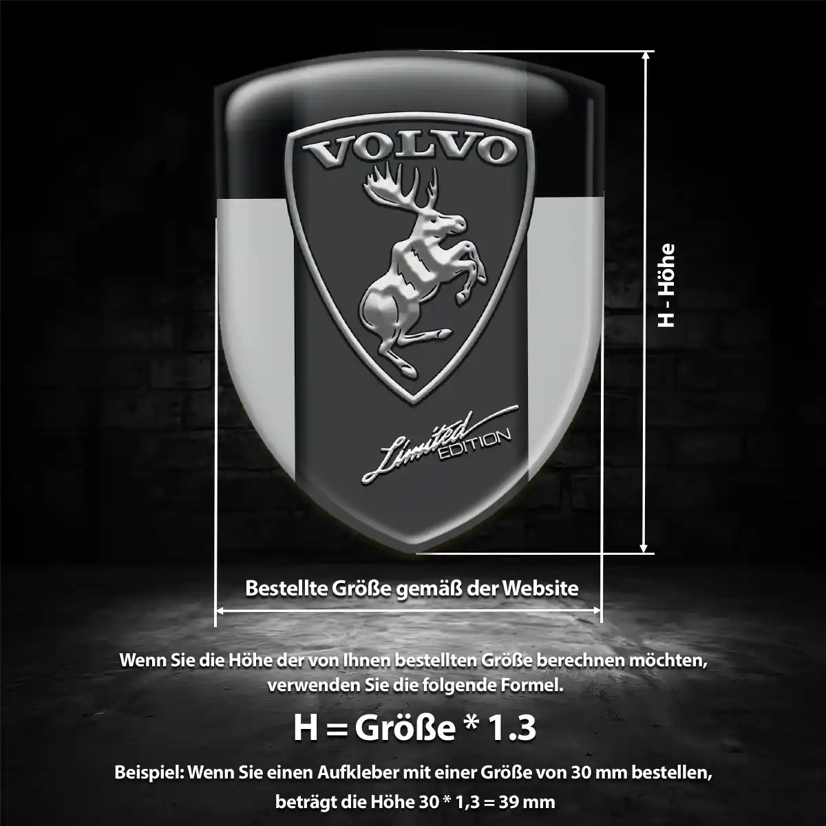 Volvo 3D Gel Aufkleber Emblem Edles Design
