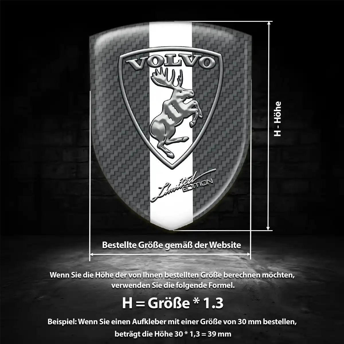 Volvo 3D Gel Aufkleber Emblem Elegantes Design