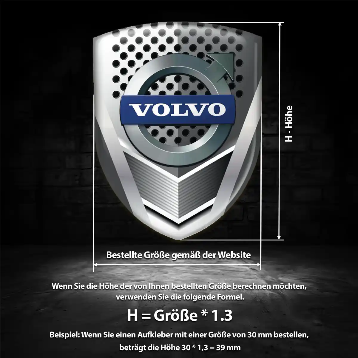 Volvo 3D Gel Aufkleber Emblem Exterieurdesign