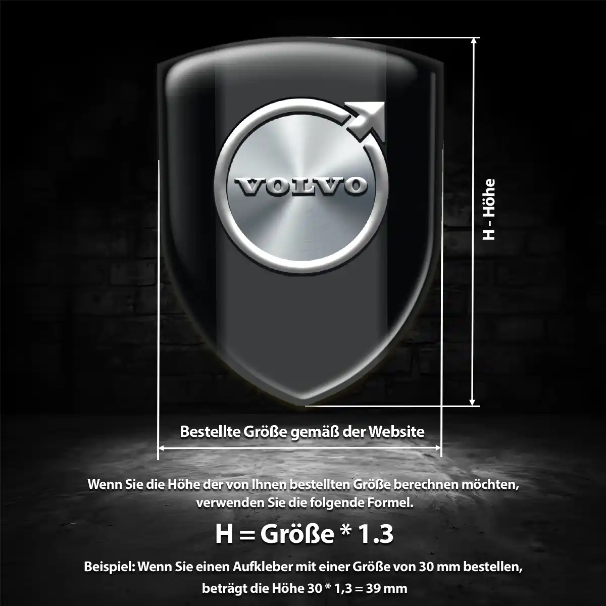 Volvo 3D Gel Aufkleber Emblem Hochwertiges Harz