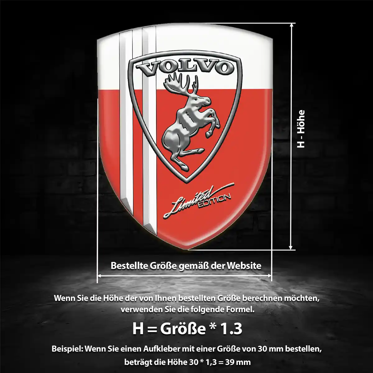 Volvo 3D Gel Aufkleber Emblem Interieurdesign