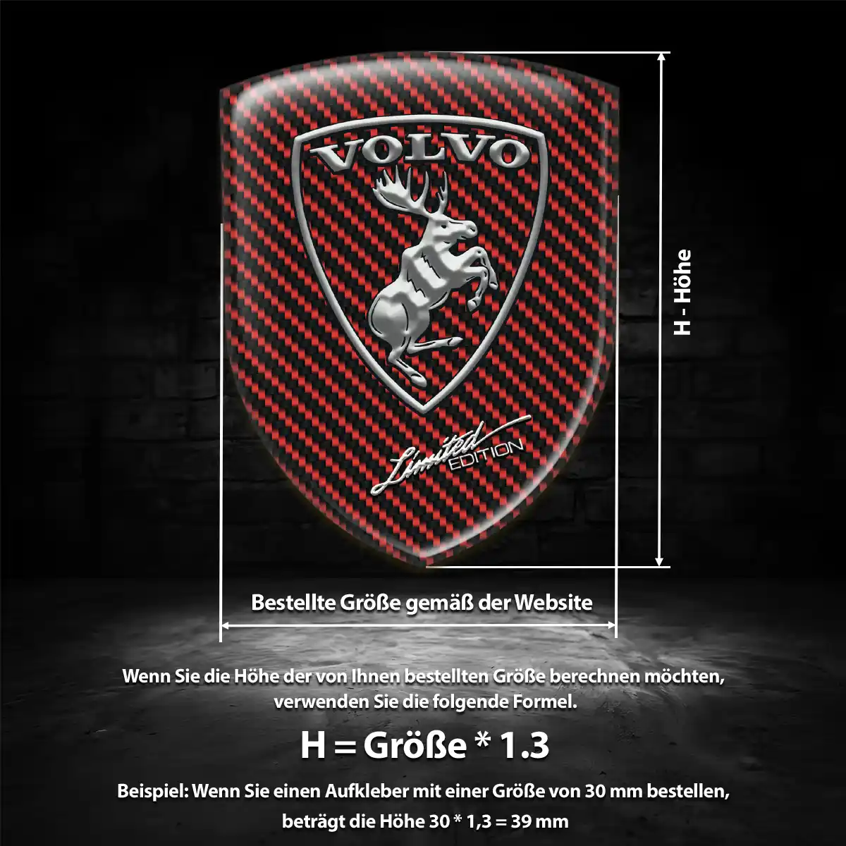 Volvo 3D Gel Aufkleber Emblem Modernes Design