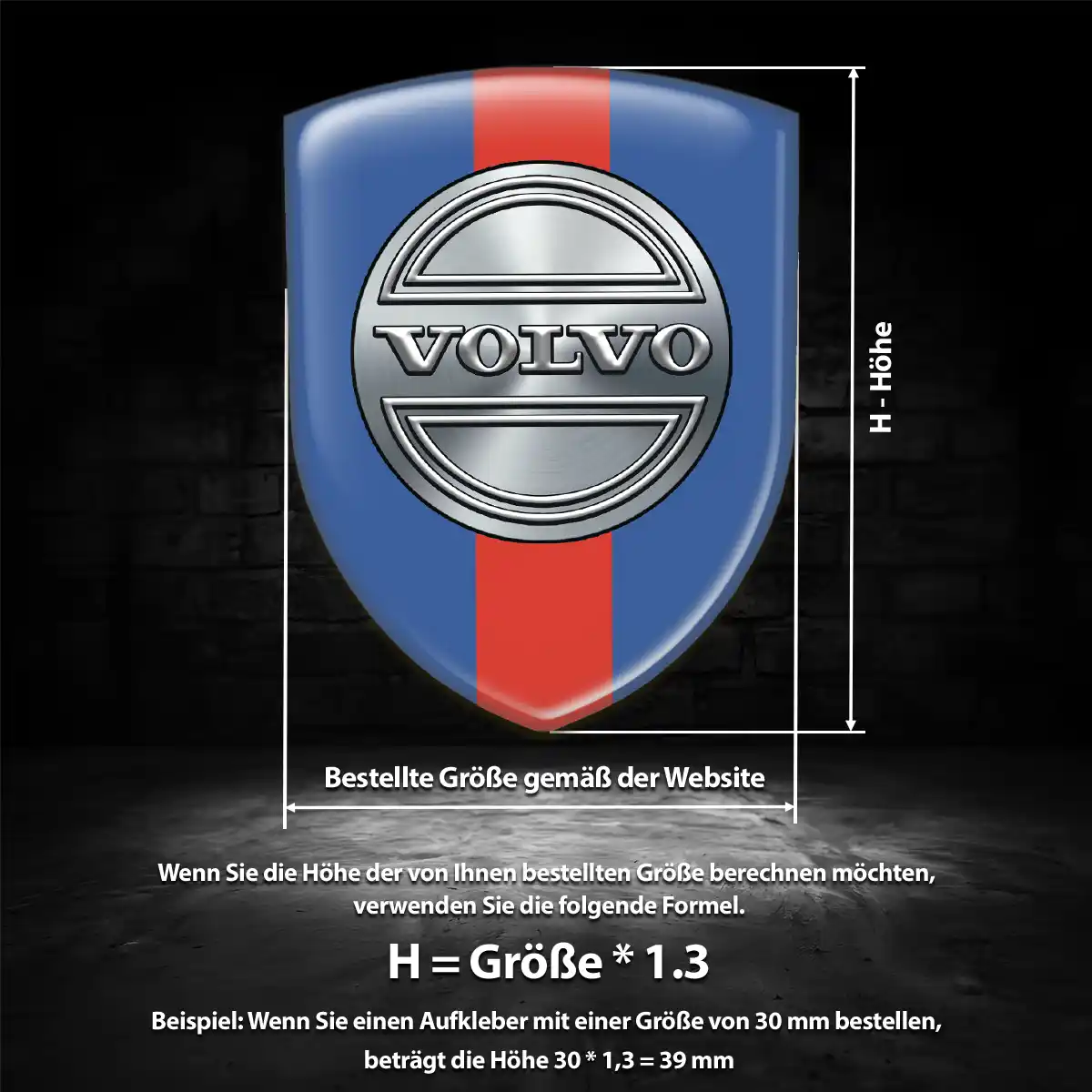 Volvo 3D Gel Aufkleber Emblem Premium-Edition