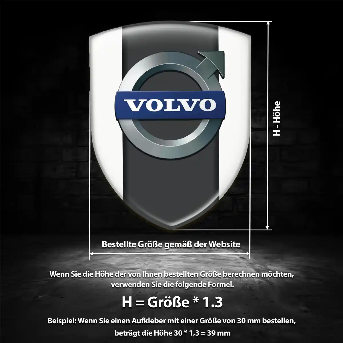 Volvo 3D Gel Aufkleber Emblem Premiumqualität