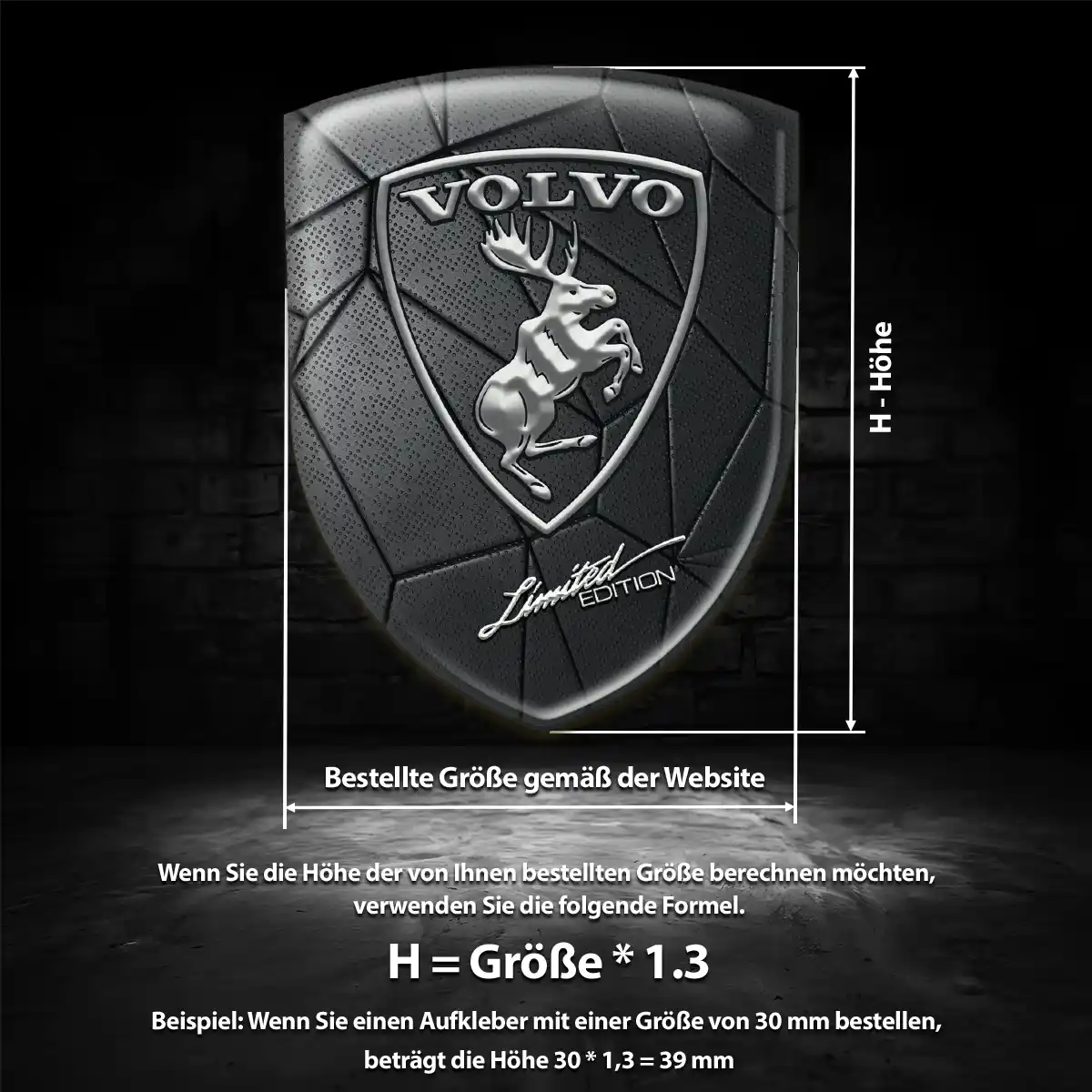 Volvo 3D Gel Aufkleber Emblem Tuningfahrzeug