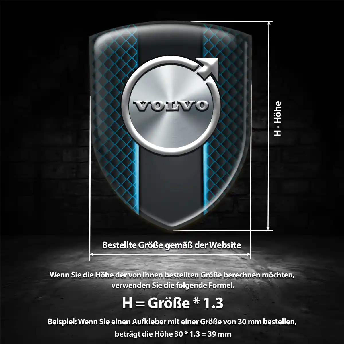 Volvo 3D Gel Aufkleber Exterieurdesign