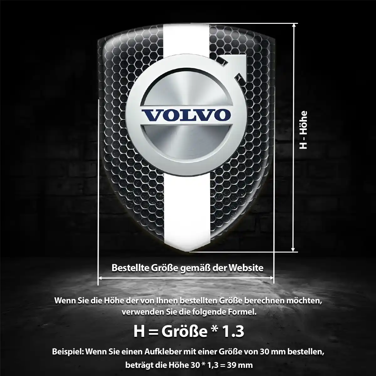 Volvo 3D Gel Aufkleber Hochwertiges Harz