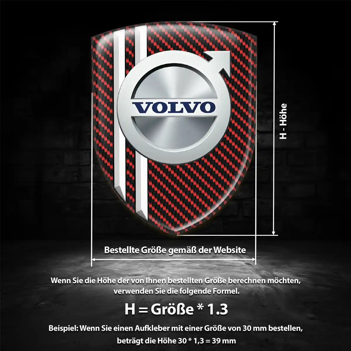 Volvo 3D Gel Aufkleber Interieurdesign