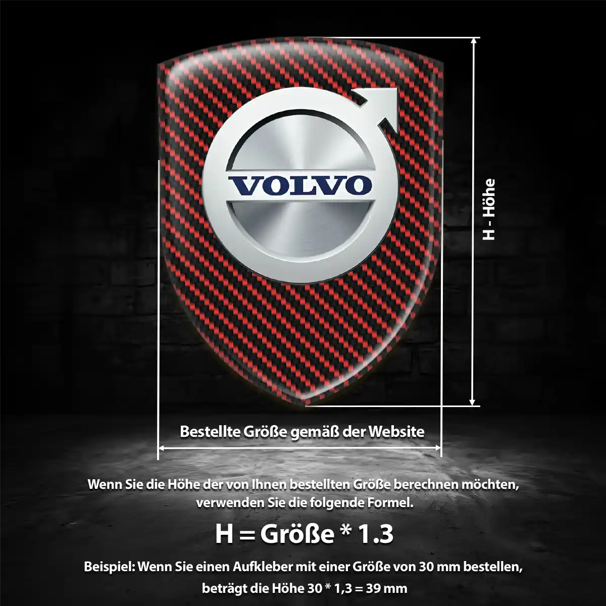 Volvo 3D Gel Aufkleber Modernes Design