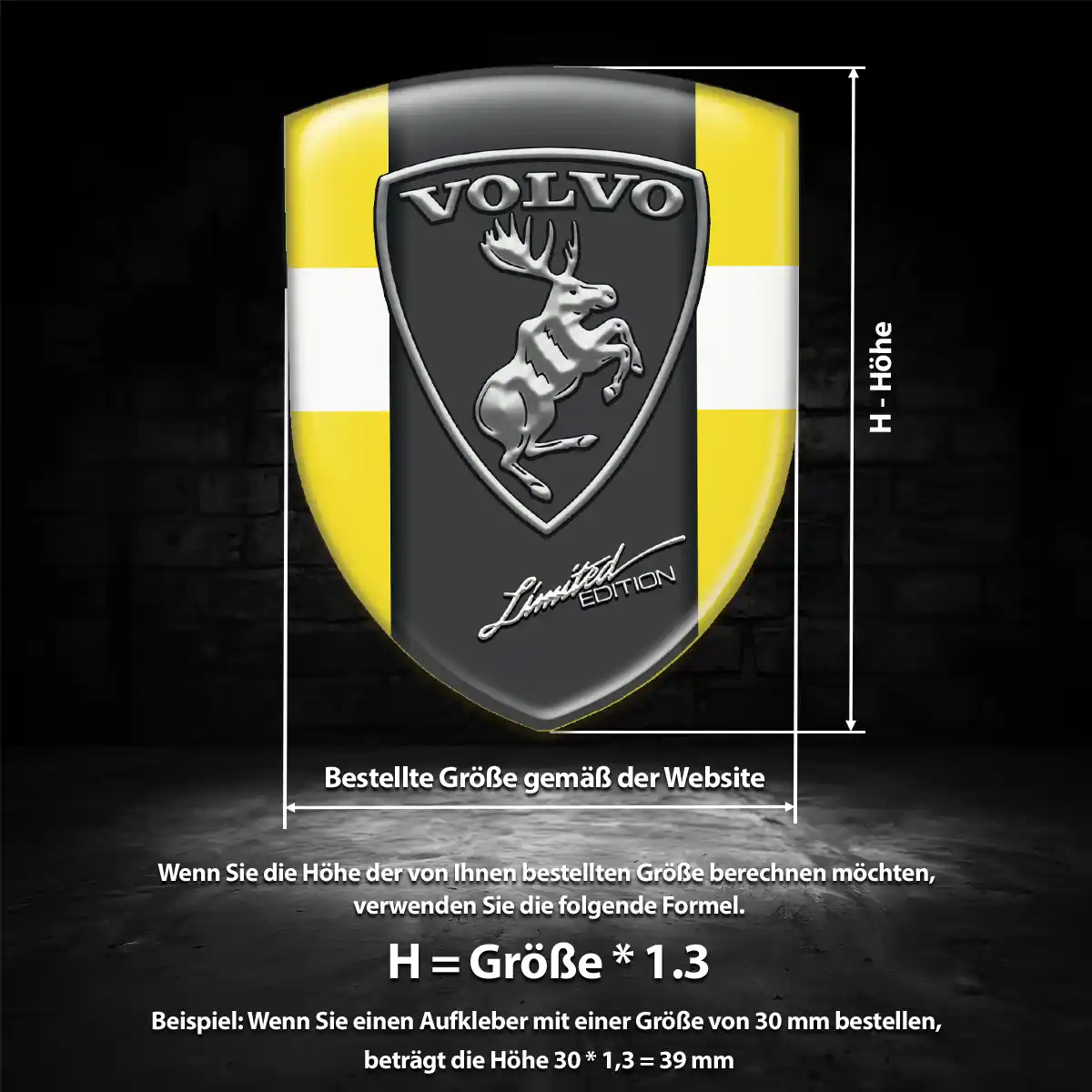 Volvo 3D Gel Aufkleber Silikon Ausdrucksstarkes Design