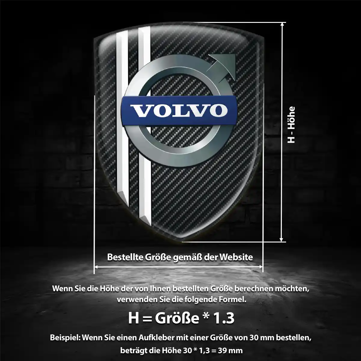 Volvo 3D Gel Aufkleber Silikon Auto Edles Design