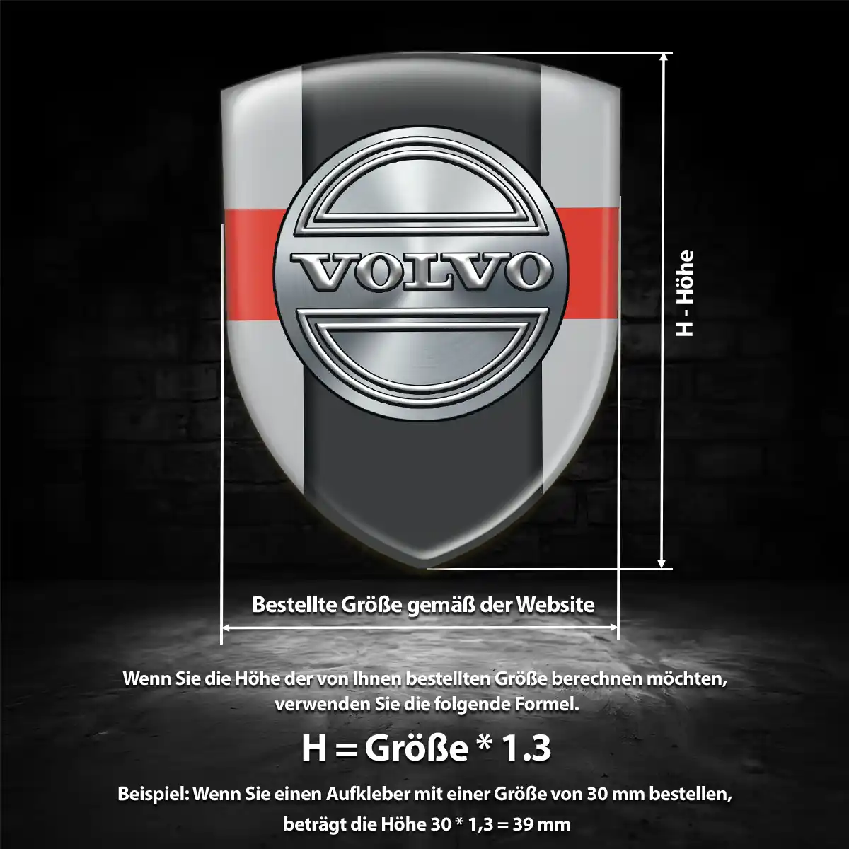Volvo 3D Gel Aufkleber Silikon Auto Interieurdesign